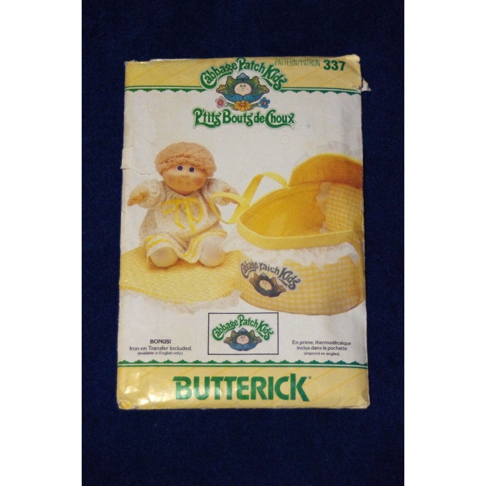 BUTTERICK - CABBAGE PATCH #337 /‎ #6661 - CUTE DOLL BED CARRIER PATTERN  FF